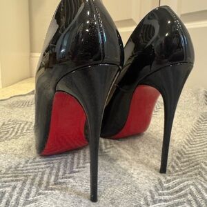 Christian Louboutin So Kate Glossy Black and Red Heels
